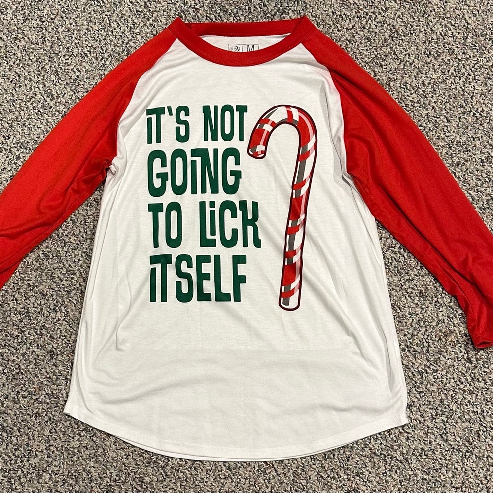 Men’s Holiday Funny Long Sleeve Shirt - Size Medium